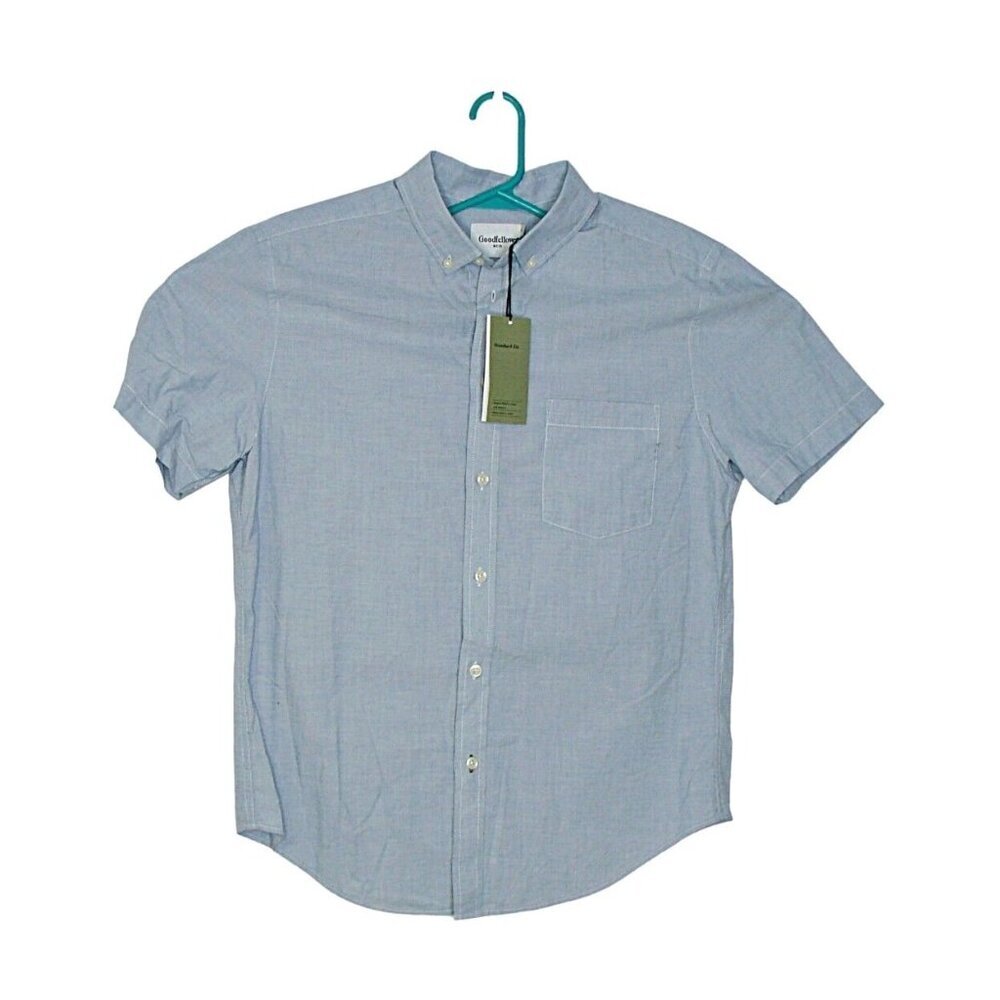 NEW Goodfellow & Co Mens Size M Blue Dress Shirt Button Down Standard Fit Cotton